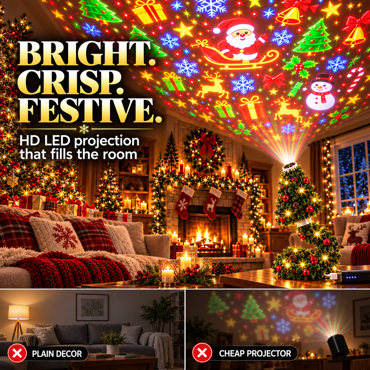 Christmas Tree USB Projector Light