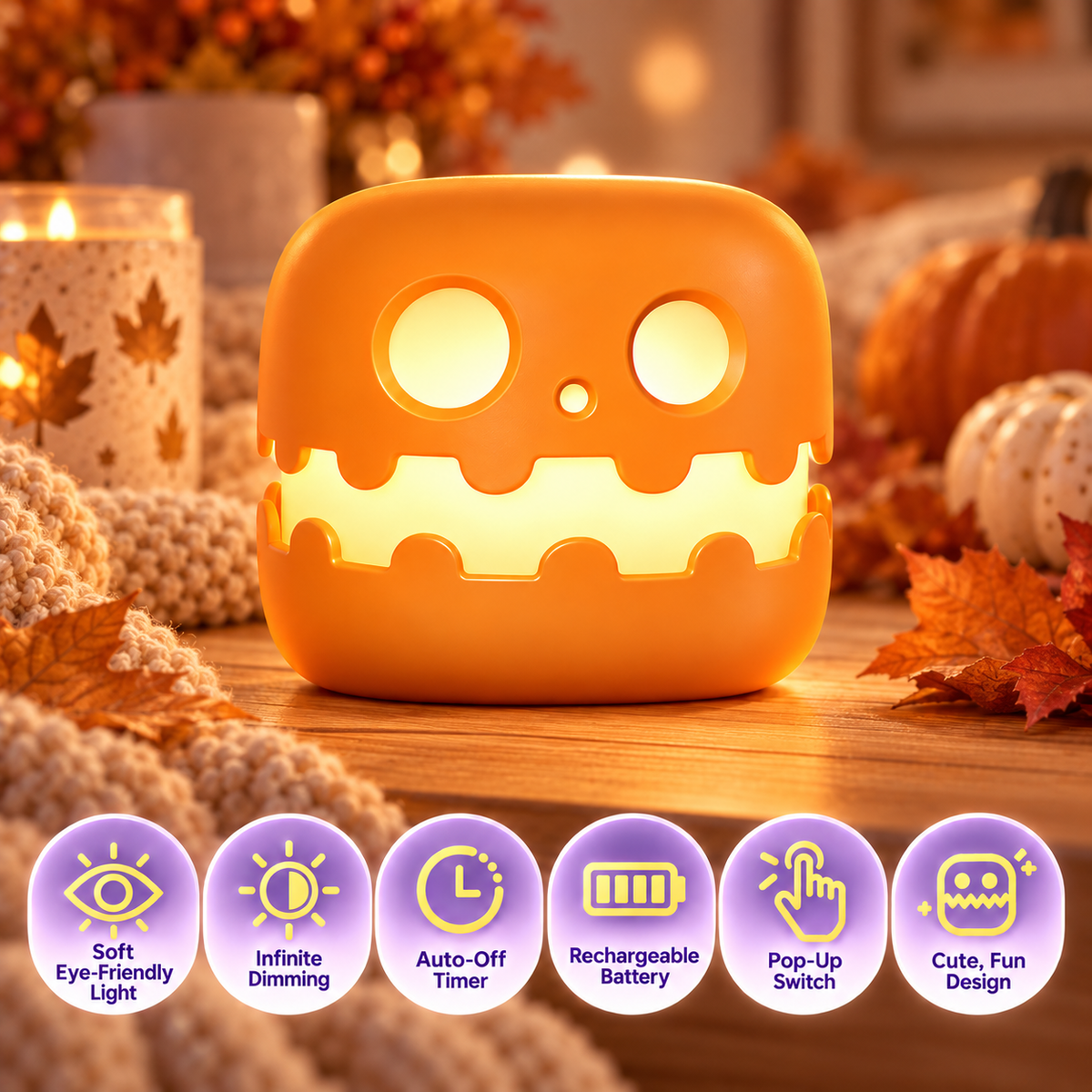 Grinkin LED Pumpkin Night Light