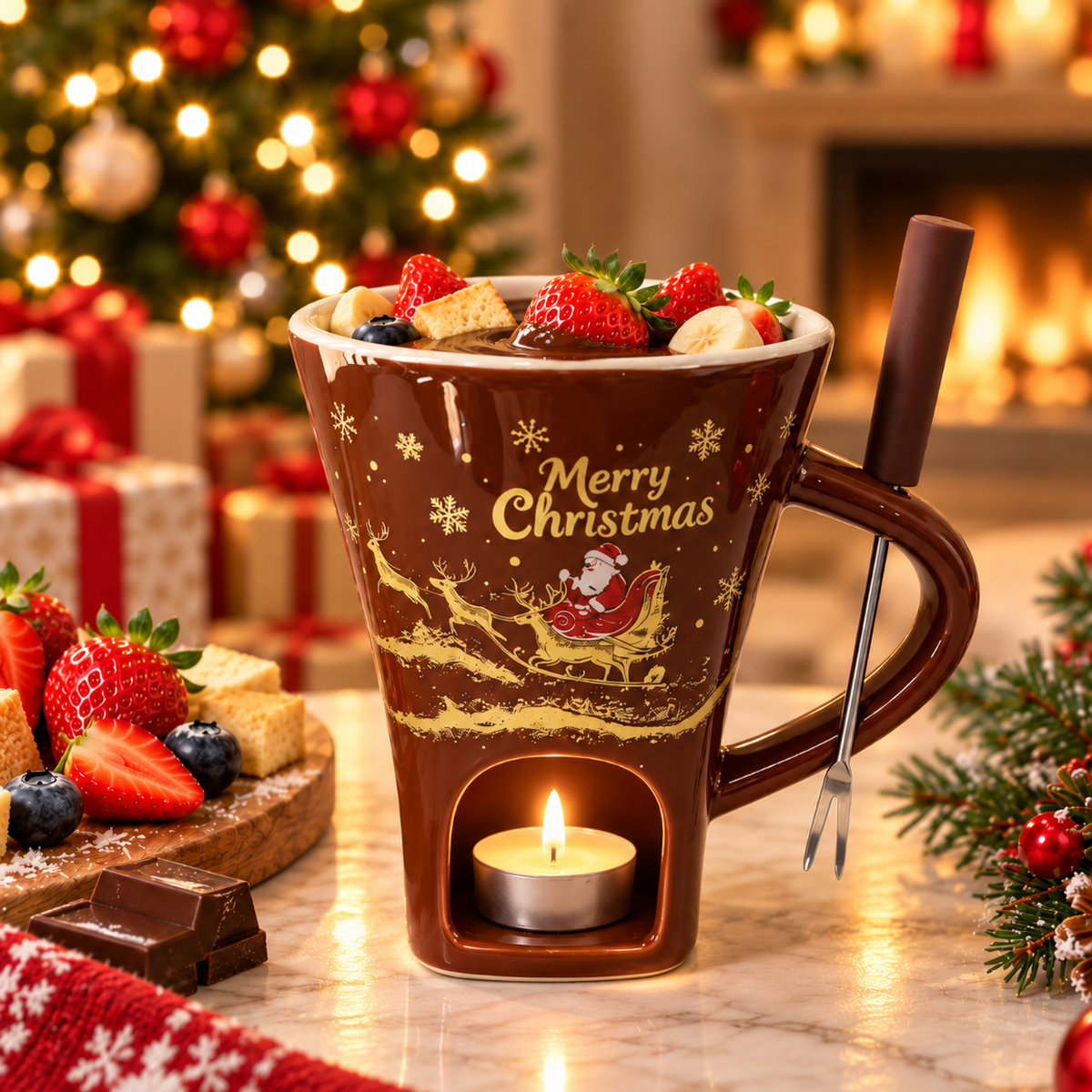 MerryMelt Christmas Chocolate Fondue Mug