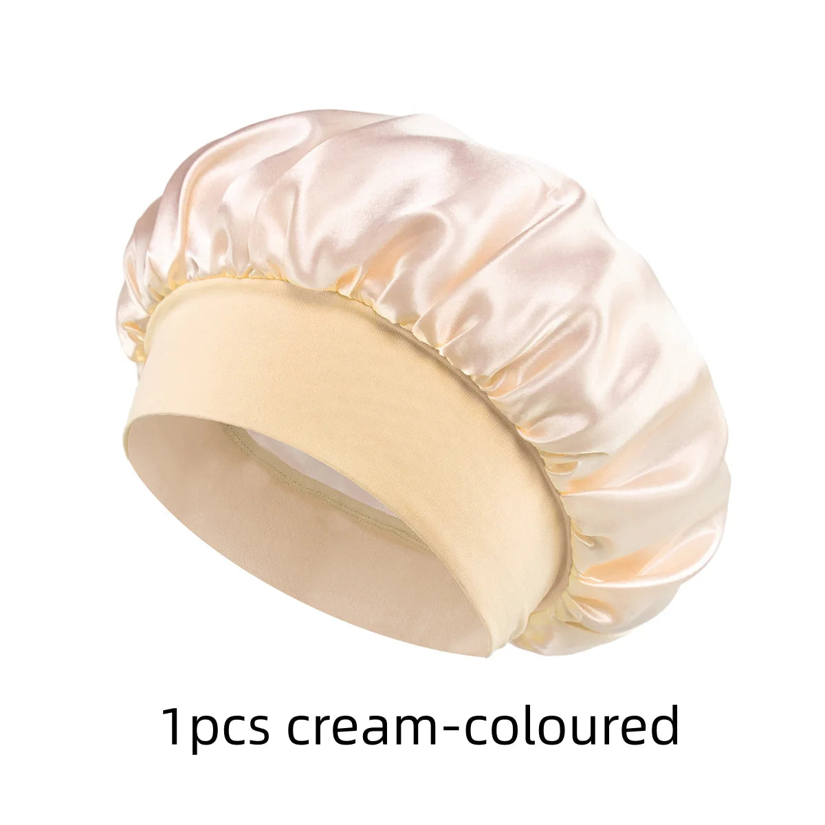 1/3/5/10 Pcs Mix Newly Silk Bonnet for Wide-Brimmed Sleeping Satin Hair Bonnets Soft Elastic Band for Women Men Curly Hair Use