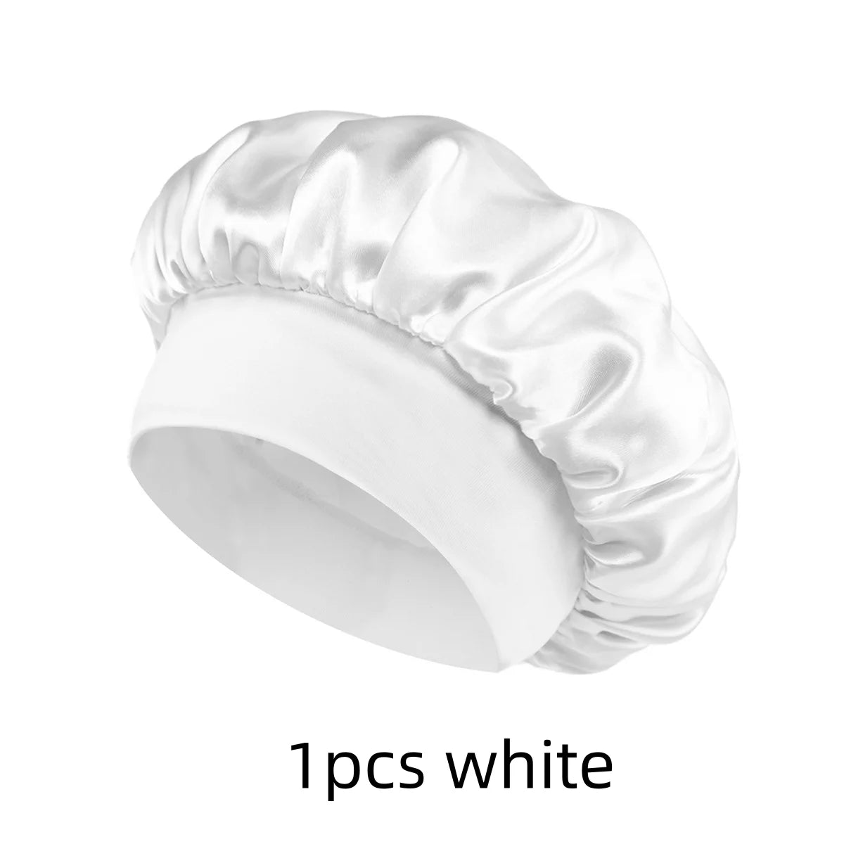 1/3/5/10 Pcs Mix Newly Silk Bonnet for Wide-Brimmed Sleeping Satin Hair Bonnets Soft Elastic Band for Women Men Curly Hair Use