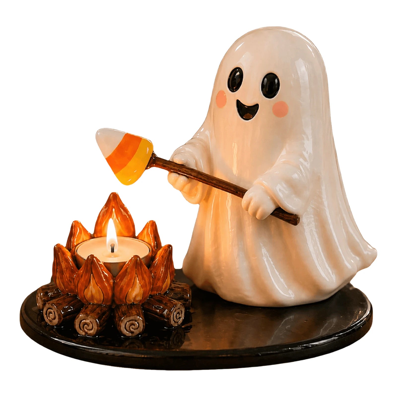 Resin Candle Holder Figurine Multi-Purpose Craft Figurine Ornaments Reusable Themed Tabletop Candle Holders Gift for Friends
