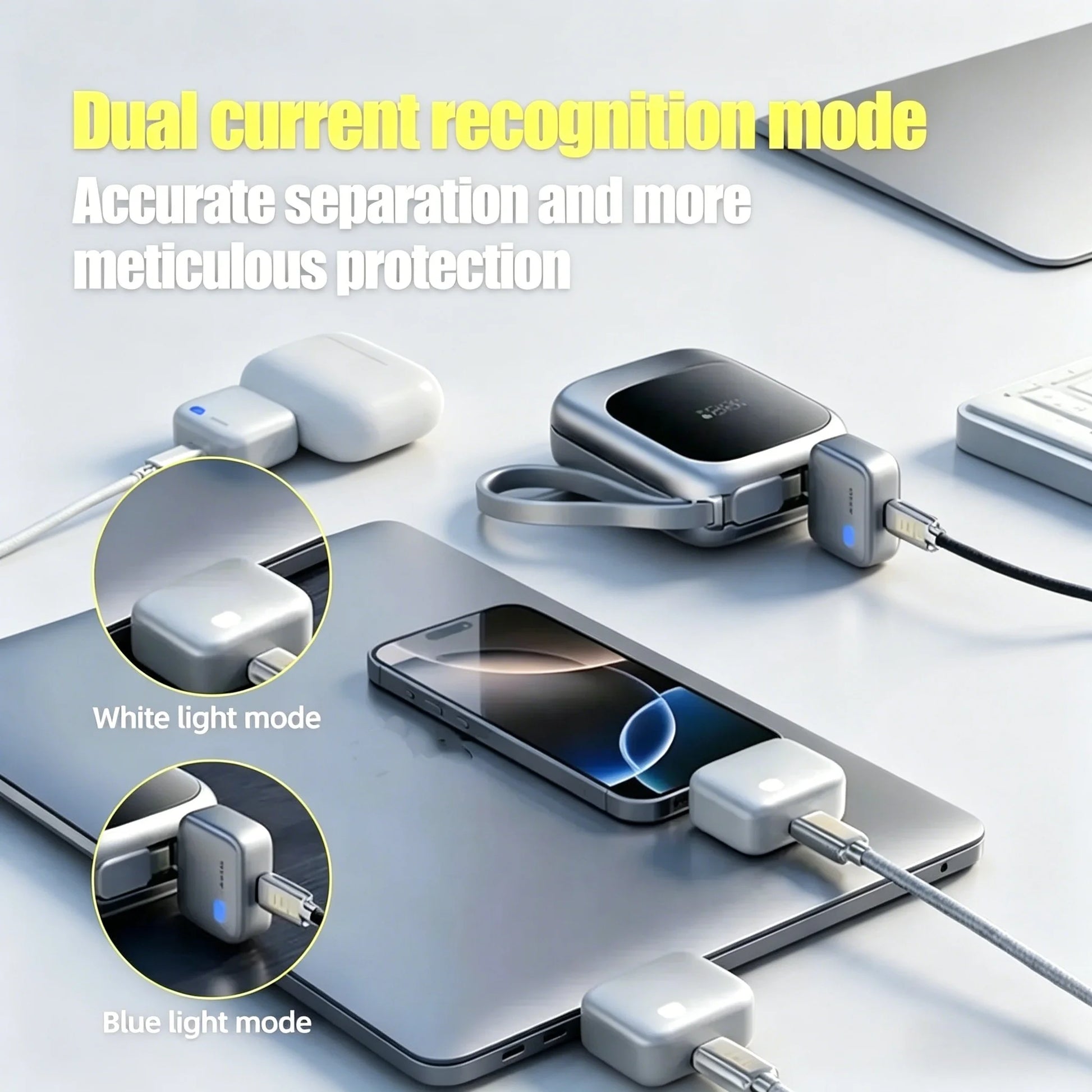 140W Smart Full Charge Self-Cut Type-C Adapter, Universal Auto Disconnect for Night Charging, Overcharge Prevention Separator