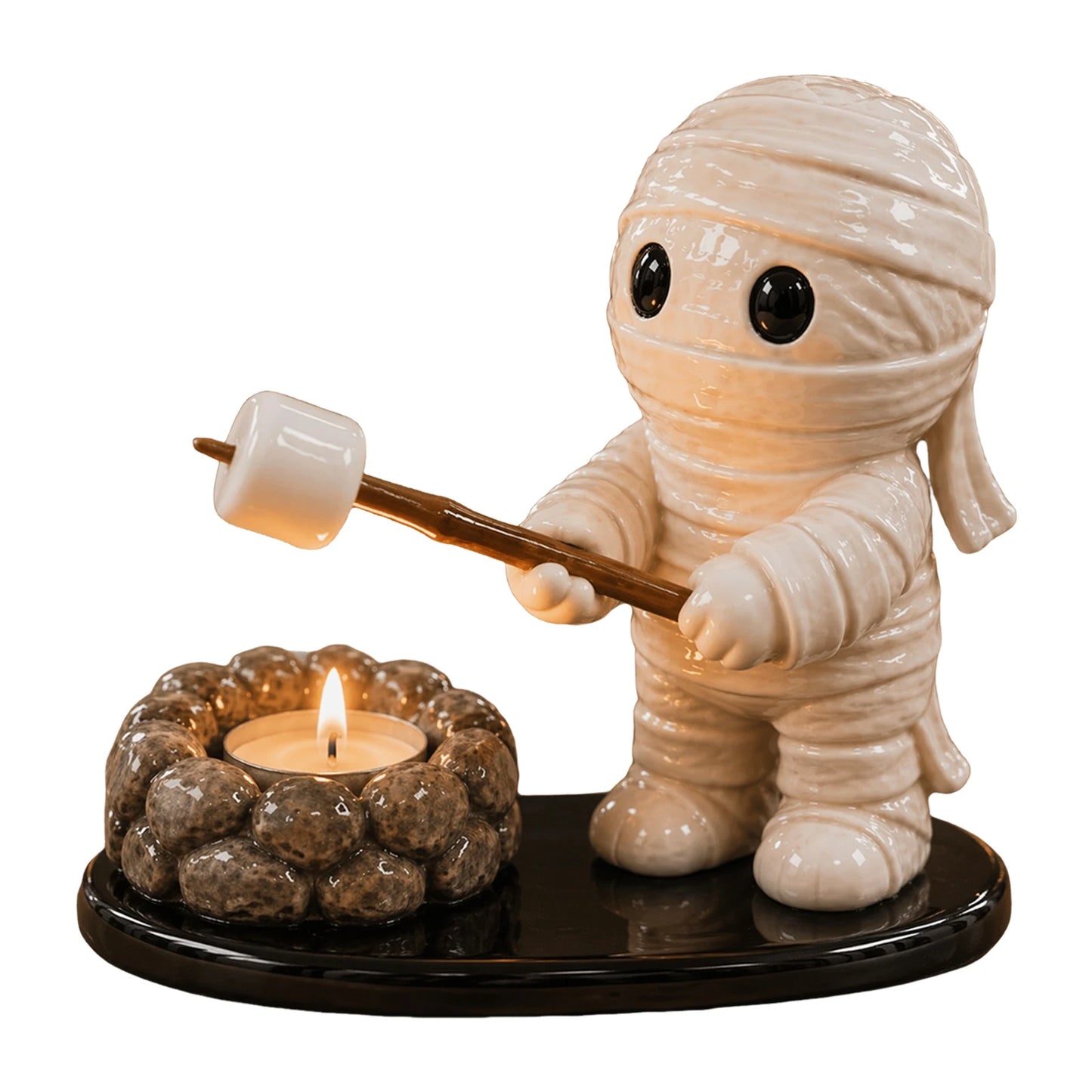 Resin Candle Holder Figurine Multi-Purpose Craft Figurine Ornaments Reusable Themed Tabletop Candle Holders Gift for Friends