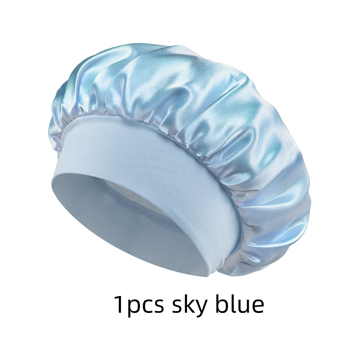 1/3/5/10 Pcs Mix Newly Silk Bonnet for Wide-Brimmed Sleeping Satin Hair Bonnets Soft Elastic Band for Women Men Curly Hair Use