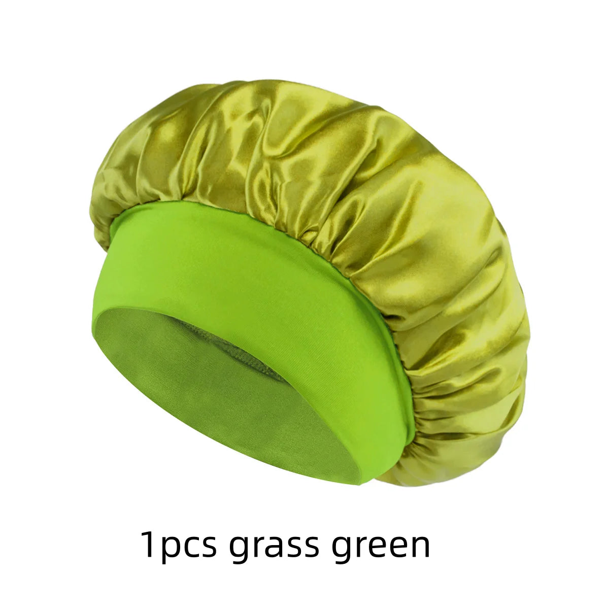 1/3/5/10 Pcs Mix Newly Silk Bonnet for Wide-Brimmed Sleeping Satin Hair Bonnets Soft Elastic Band for Women Men Curly Hair Use