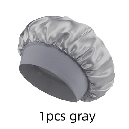 1/3/5/10 Pcs Mix Newly Silk Bonnet for Wide-Brimmed Sleeping Satin Hair Bonnets Soft Elastic Band for Women Men Curly Hair Use