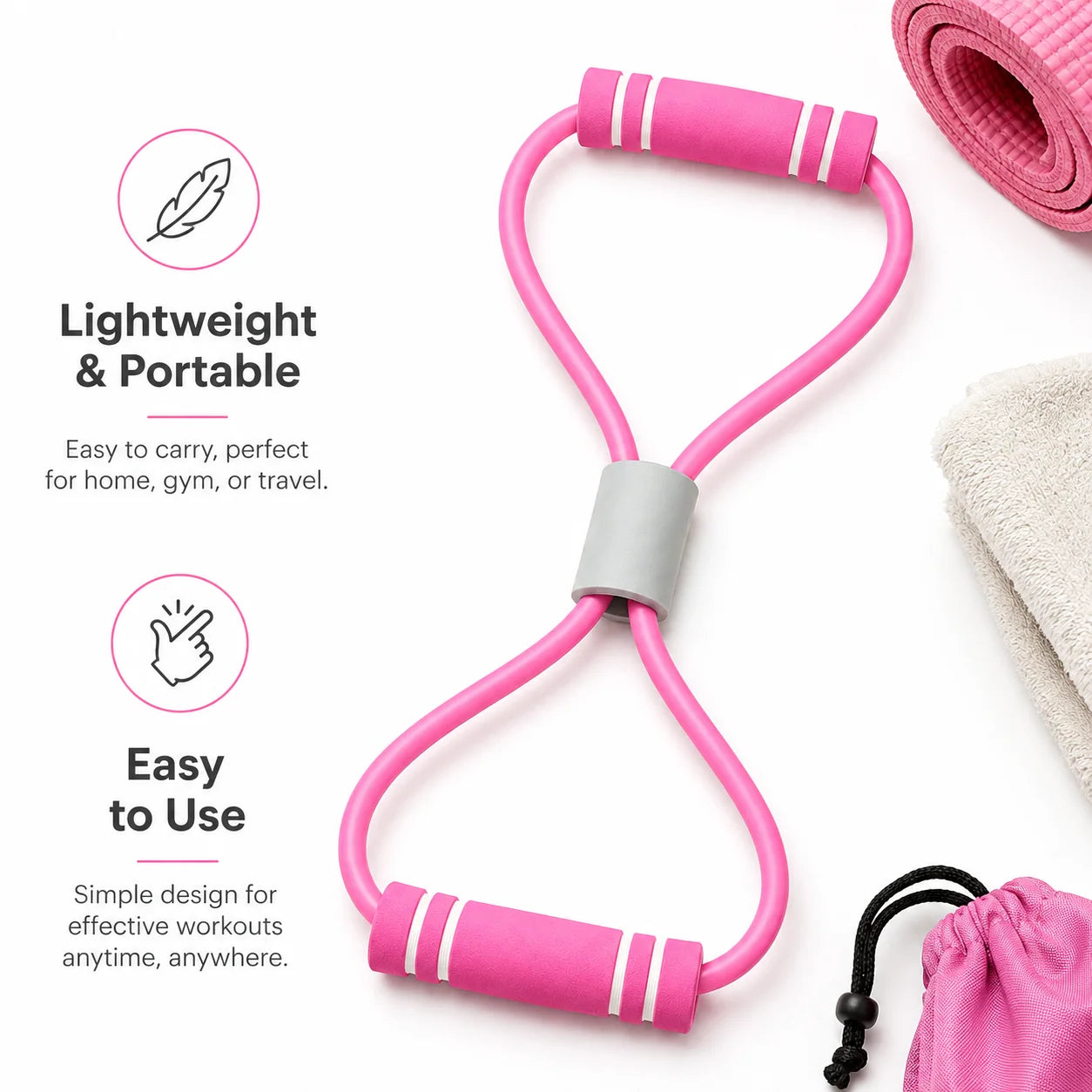 Resistance Bands with Foam Sport at Home Yoga Fitness Accessories Rubber Pull Rope Training and Exercise Gym Equipment for Women