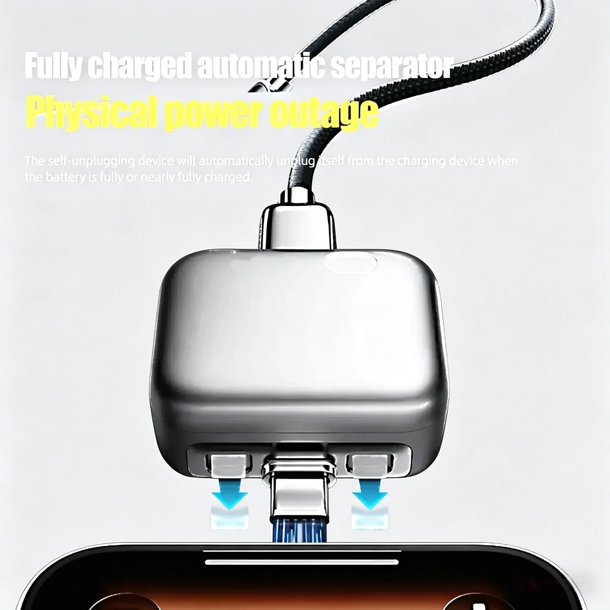 140W Smart Full Charge Self-Cut Type-C Adapter, Universal Auto Disconnect for Night Charging, Overcharge Prevention Separator