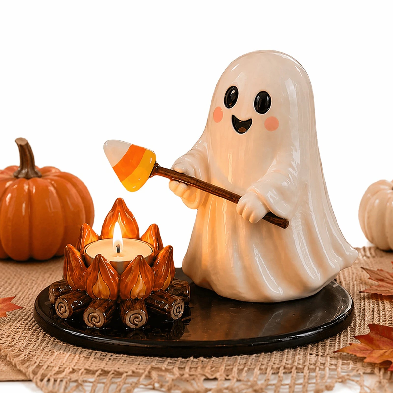 Resin Candle Holder Figurine Multi-Purpose Craft Figurine Ornaments Reusable Themed Tabletop Candle Holders Gift for Friends