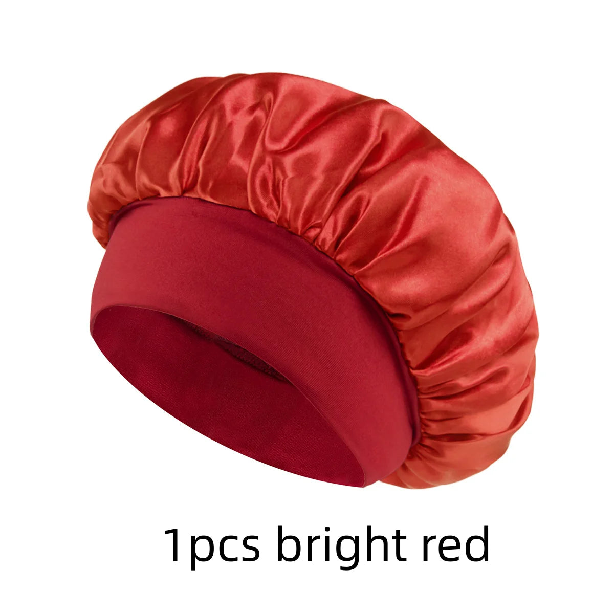 1/3/5/10 Pcs Mix Newly Silk Bonnet for Wide-Brimmed Sleeping Satin Hair Bonnets Soft Elastic Band for Women Men Curly Hair Use
