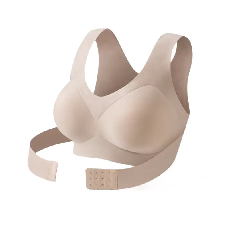 Wireless Posture Correction Bra for Women Seamless Push up Bralette with Cross Back Support for Daily Shaping Lingerie