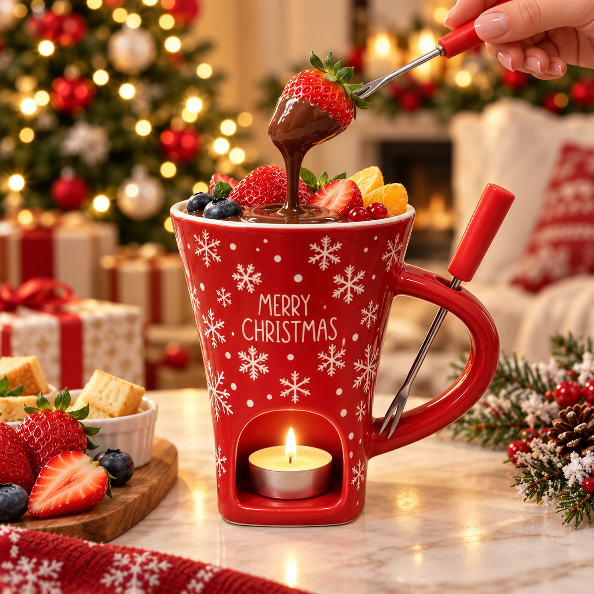 MerryMelt Christmas Chocolate Fondue Mug