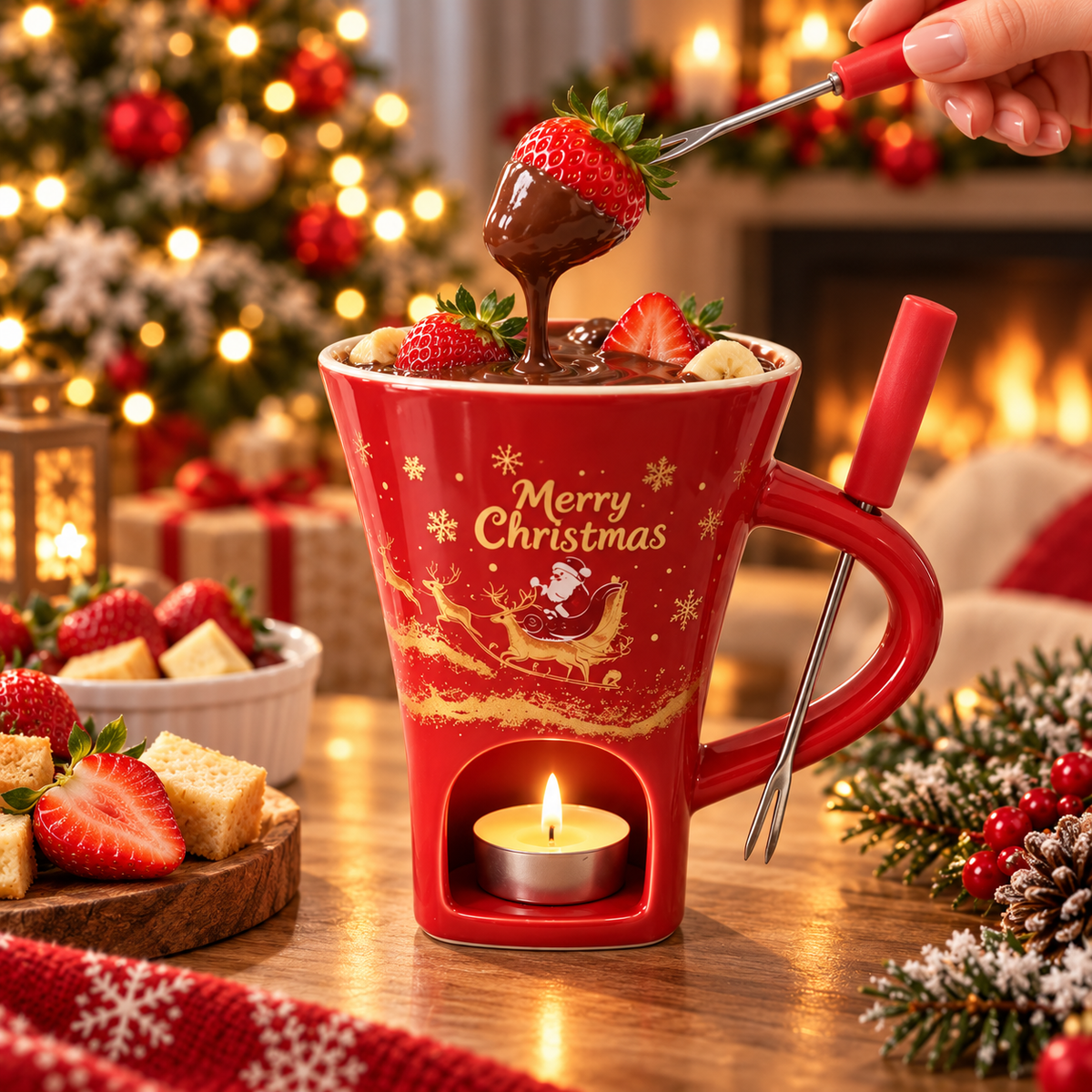 MerryMelt Christmas Chocolate Fondue Mug