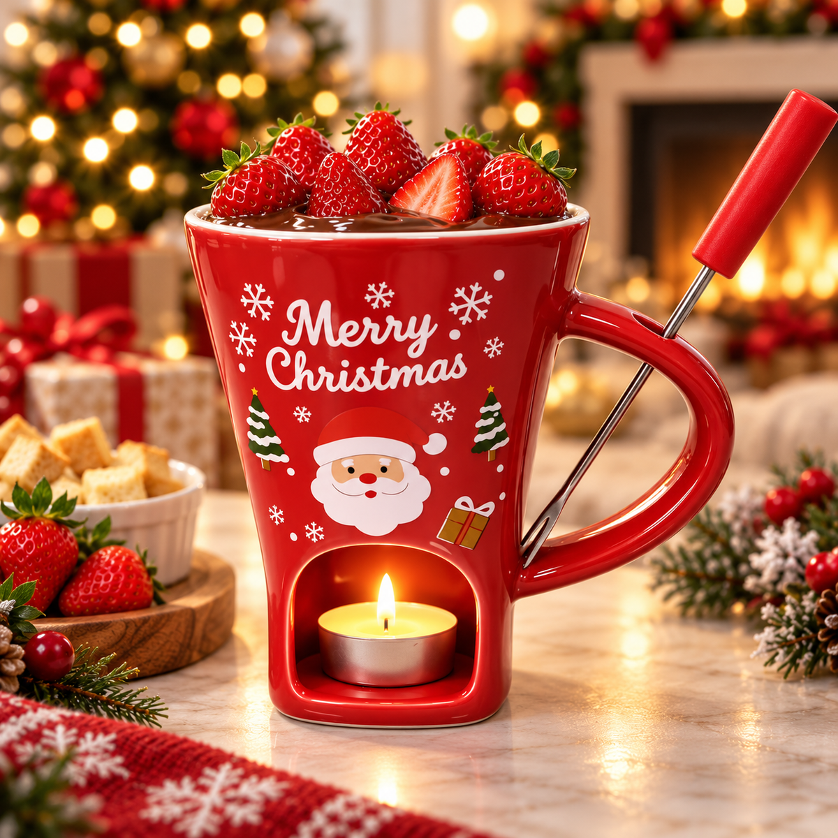 MerryMelt Christmas Chocolate Fondue Mug