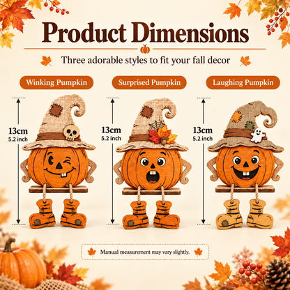 Pumkara Wooden Pumpkin Shelf Sitters