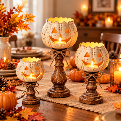 Lumkin Rustic Pumpkin Candle Holder