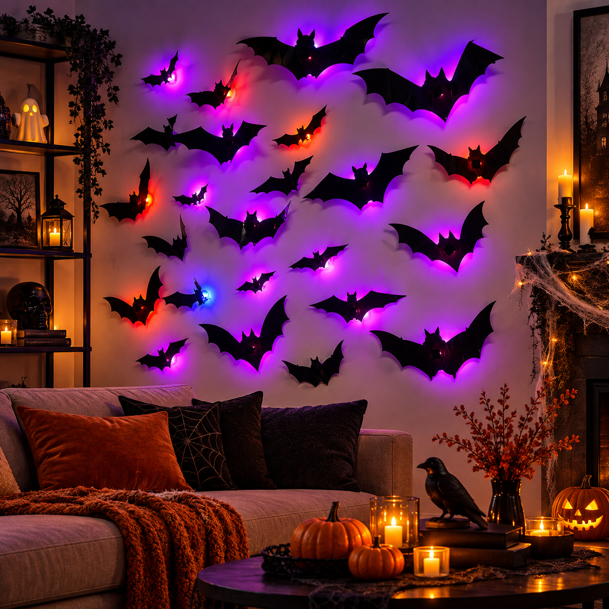 Halloween Bat Decor Night Light Decoration
