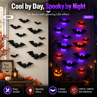 3D LED Halloween Bat Wall Lights