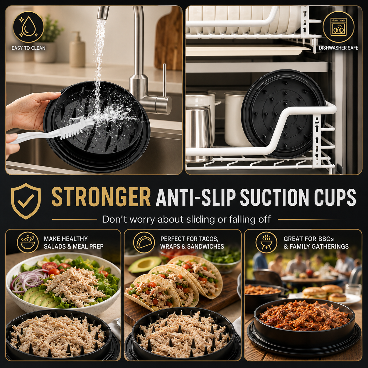 Minvela - Chicken & Meat Shredder, Shred in Seconds, Effortless Cleanup