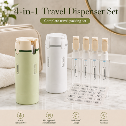 Voyla - Portable Travel Bottle Kit 4 Refillable Dispensers