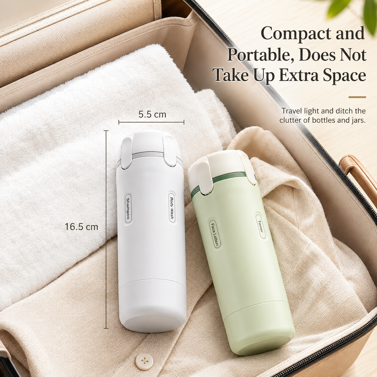 Voyla - Portable Travel Bottle Kit 4 Refillable Dispensers