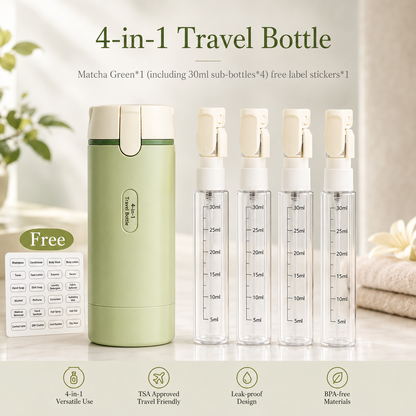 Voyla - Portable Travel Bottle Kit 4 Refillable Dispensers