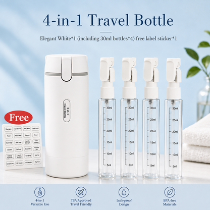 Voyla - Portable Travel Bottle Kit 4 Refillable Dispensers