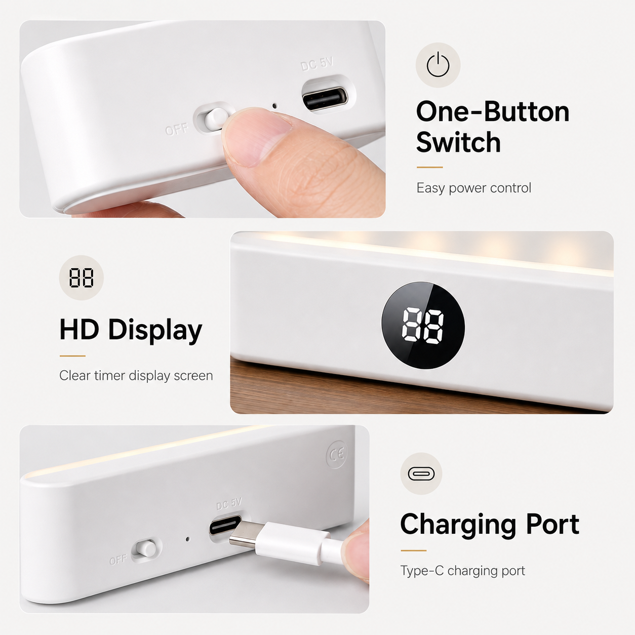 LumaPage - Rechargeable LED Book Light, 3 Colors, Dimmable & Timer
