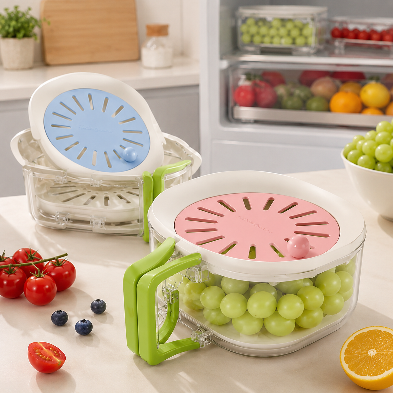 AquaRinse - Collapsible Fruit & Vegetable Washing Bowl with Strainer