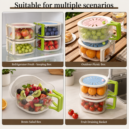 AquaRinse - Collapsible Fruit & Vegetable Washing Bowl with Strainer