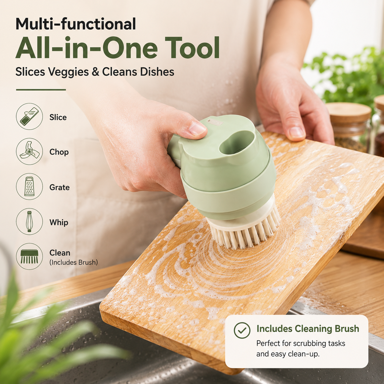 Aureloq Cordless Electric Food Chopper - 4-in-1 Kitchen Prep Set