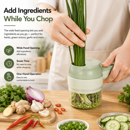 Aureloq Cordless Electric Food Chopper - 4-in-1 Kitchen Prep Set