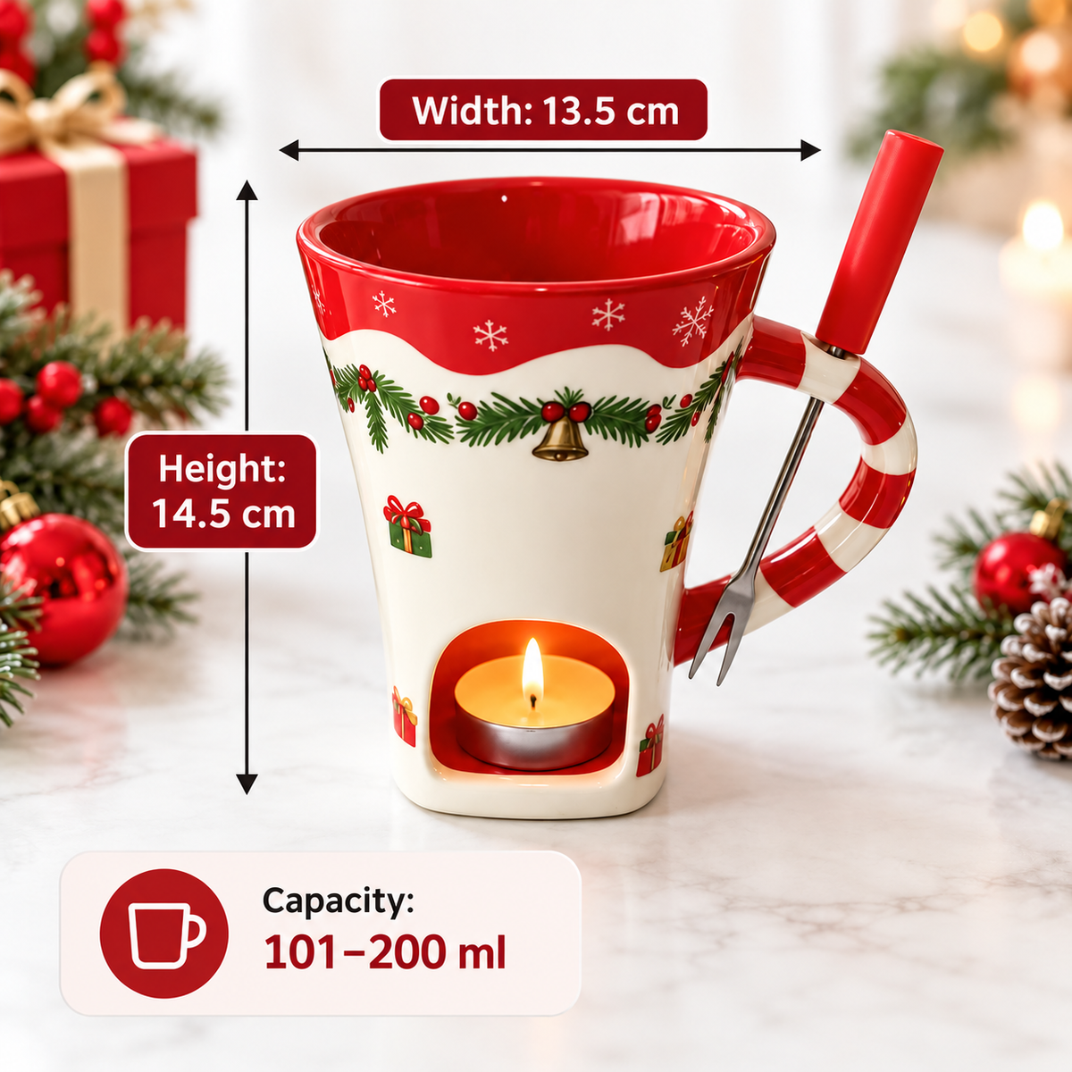 MerryMelt Christmas Chocolate Fondue Mug