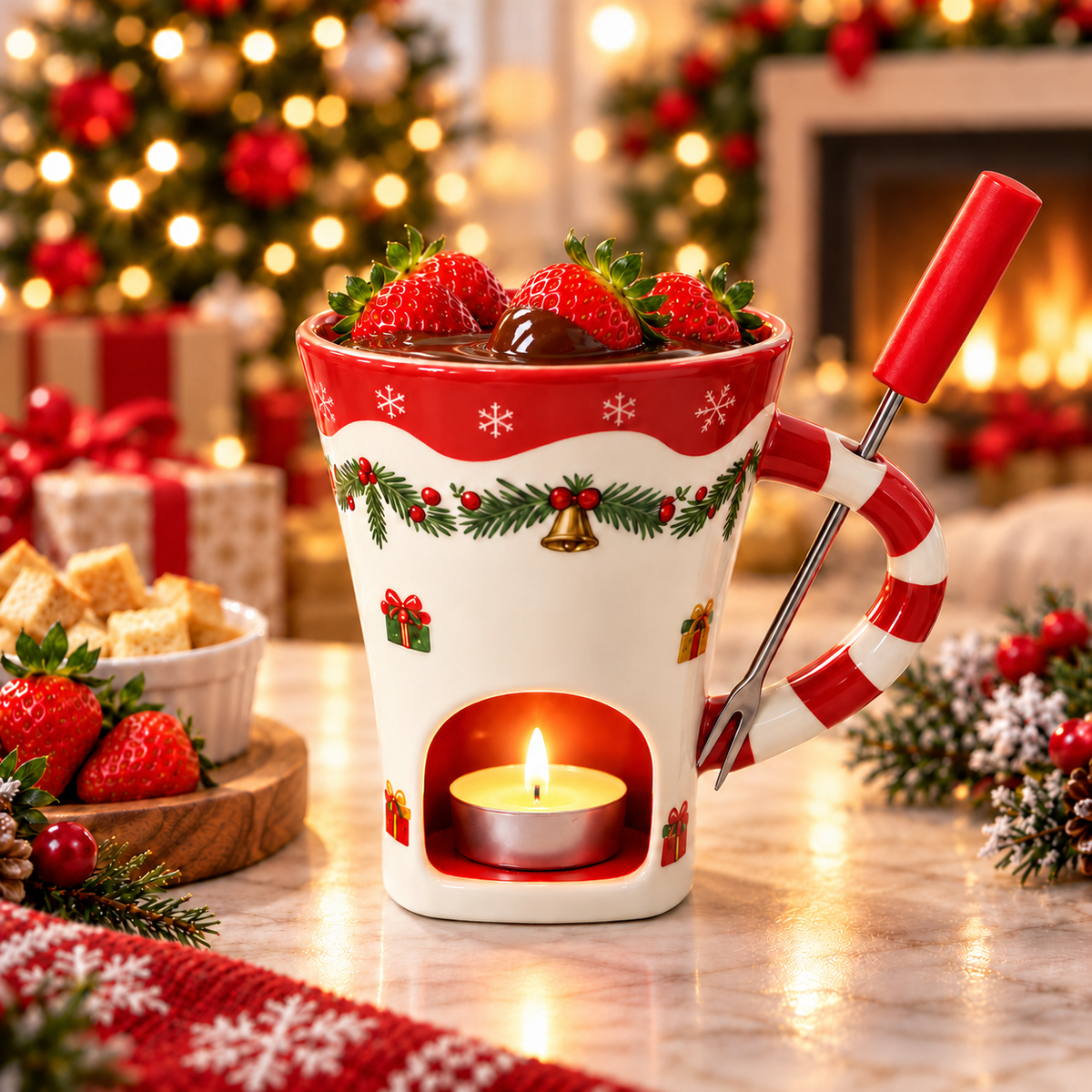MerryMelt Christmas Chocolate Fondue Mug
