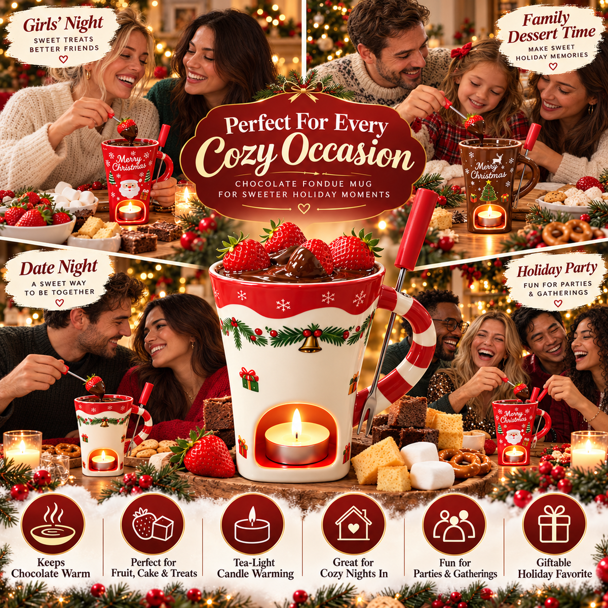 MerryMelt Christmas Chocolate Fondue Mug