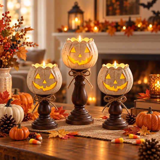 Lumkin Rustic Pumpkin Candle Holder