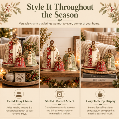 3-Piece Fall & Christmas Wooden Tabletop Decor Set