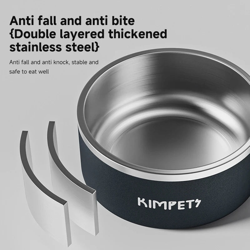 Value Pack Stainless Steel Pet Food Bowl Set Double Wall Insulated Non-Slip Dog & Cat Dish Lightweight Durable Easy Clean