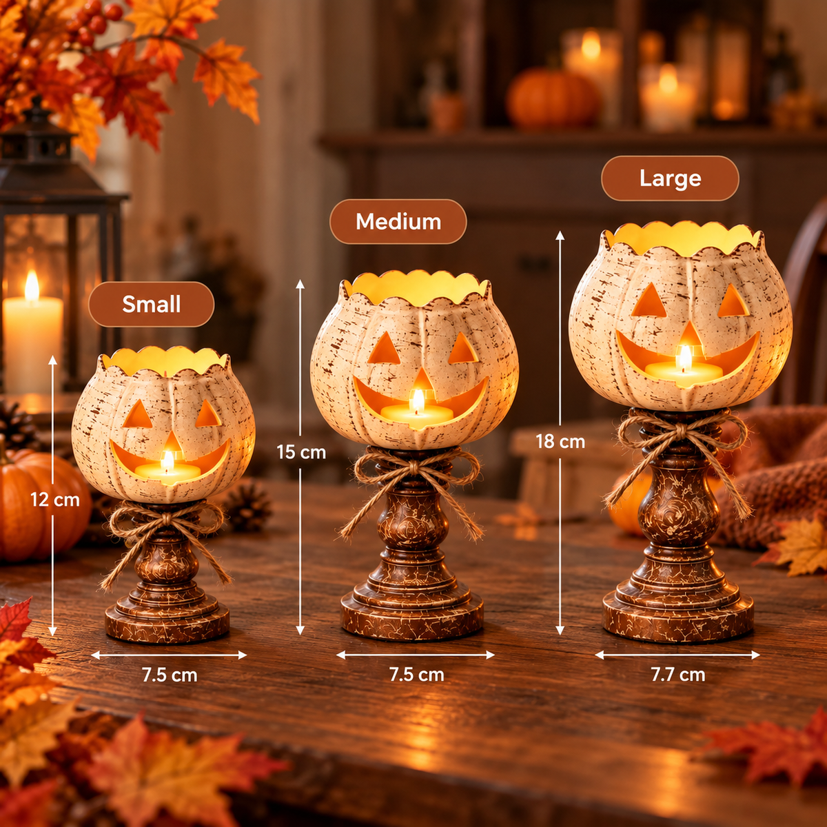 Lumkin Rustic Pumpkin Candle Holder