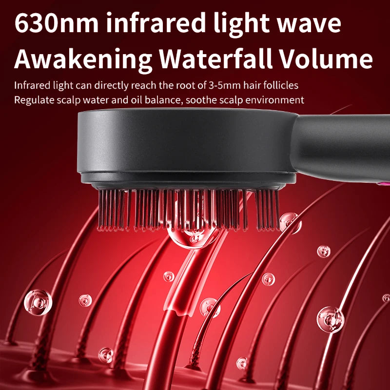 Electric Vibration Massage Comb Red Light Scalp Follicle Comb Head Acupuncture Points Oil Massager Anti-Hair Loss Device