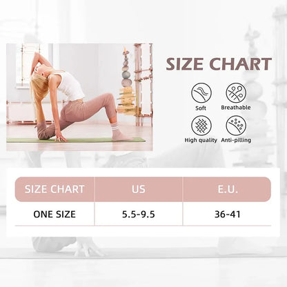 Women anti Slip Pilates Socks with Silicone Grips Non Skid Yoga Socks for Barre Ballet Dance Studio Workout Fitness Training