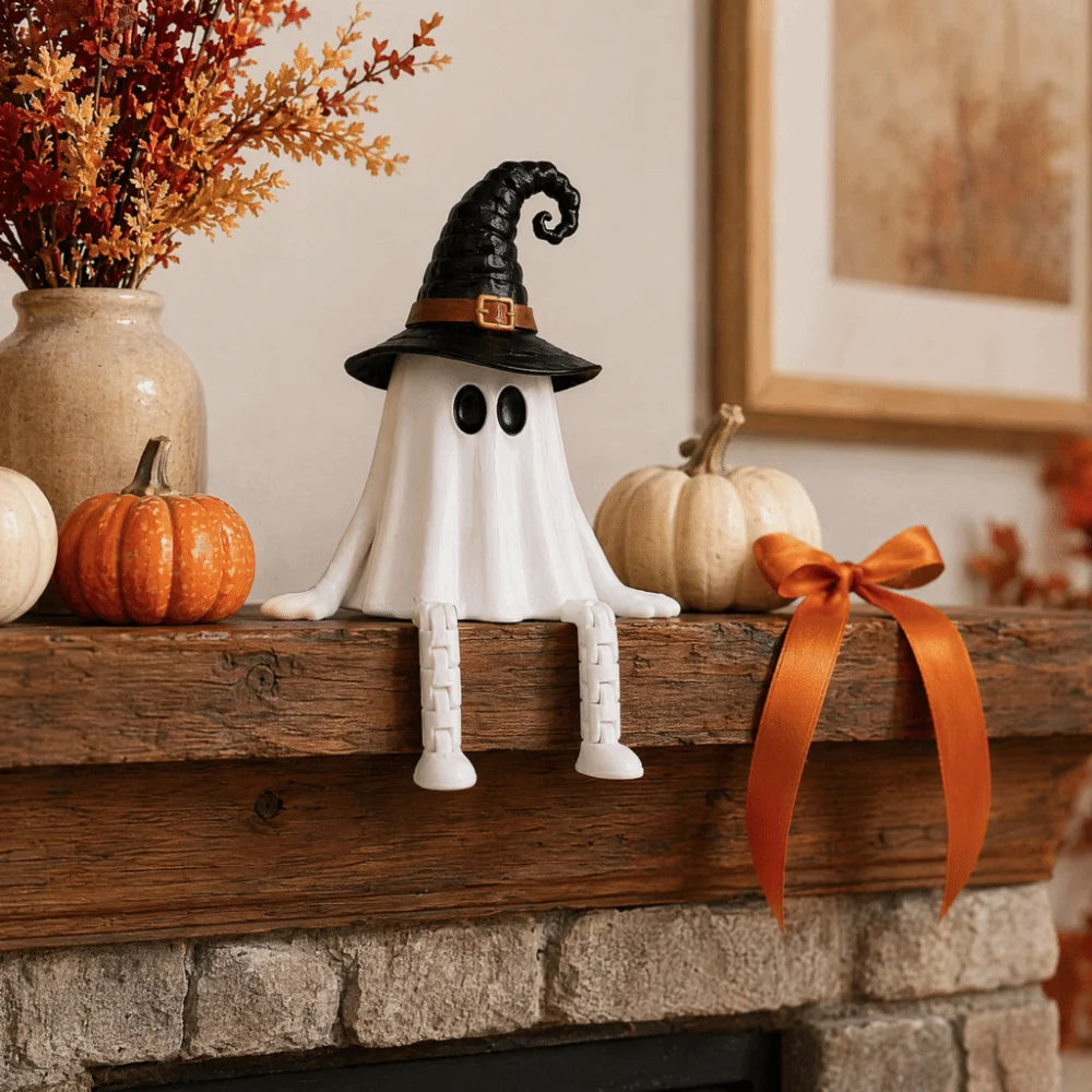 3D Printed Ghost Ornament Figurines Articulated Desktop Size Halloween Pumpkin Decorations Movable Parts Removable Joints