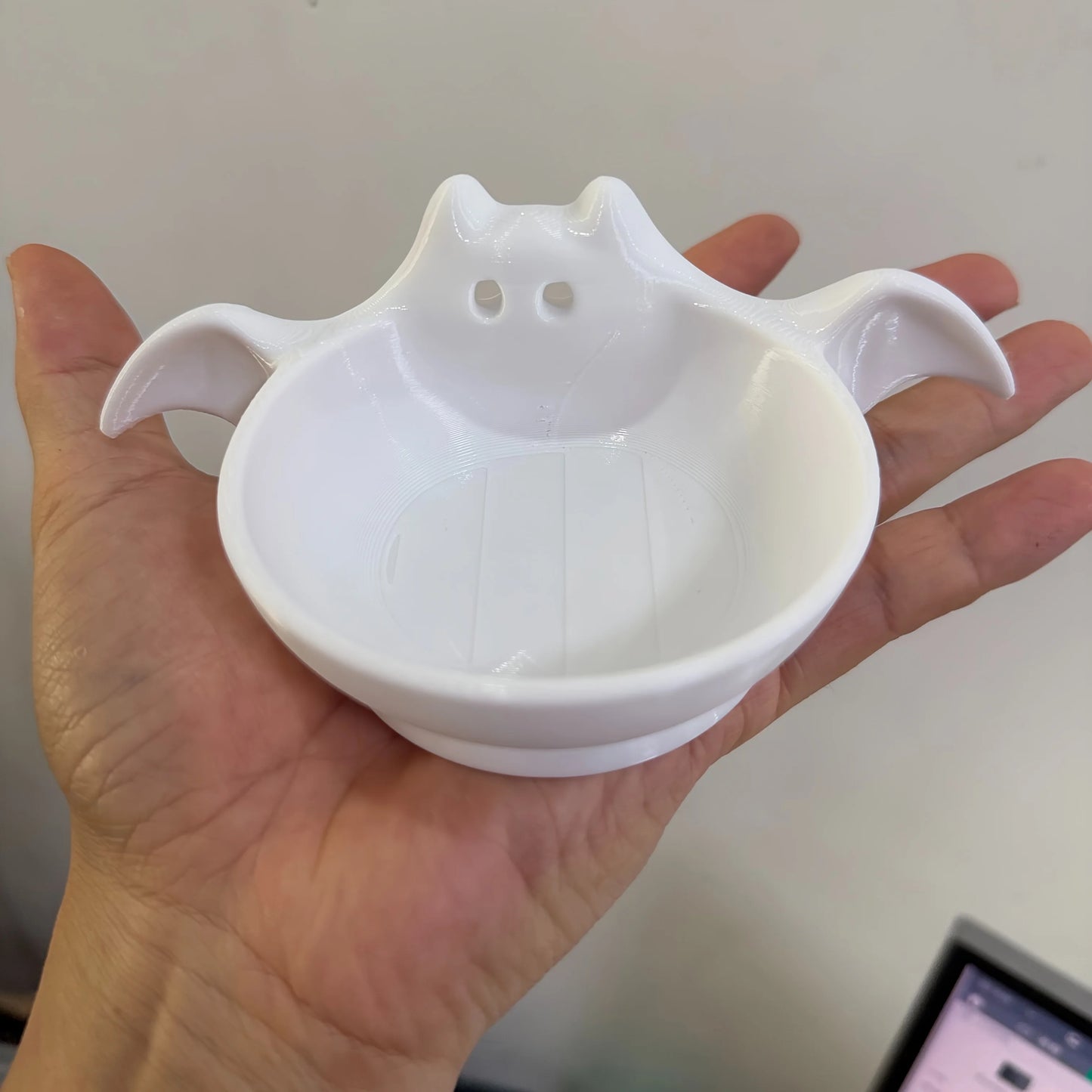 Halloween Ghost Bat Ceramic Candy Bowl, Cute White Porcelain Snack Storage Bowl Party Table Decor