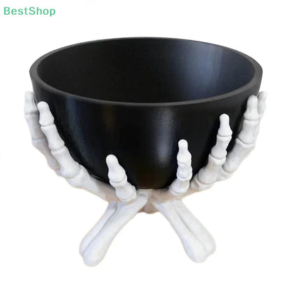 Halloween Candy Bowl Gothic Skeleton Hands Candy Storage Holder Multifunctional Halloween Organizer Holder Scary Home Decoration