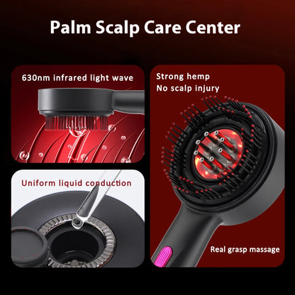 Electric Vibration Massage Comb Red Light Scalp Follicle Comb Head Acupuncture Points Oil Massager Anti-Hair Loss Device