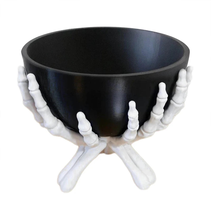 Halloween Candy Bowl Gothic Skeleton Hands Candy Storage Holder Multifunctional Halloween Organizer Holder Scary Home Decoration