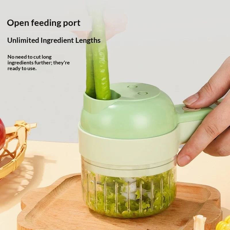 Wireless Electric Food Chopper Set, Handheld Multi‑Function Food Processor for Garlic, Meat Mincing, Peeling & Slicing Vegetable