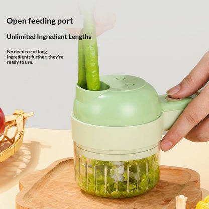 Wireless Electric Food Chopper Set, Handheld Multi‑Function Food Processor for Garlic, Meat Mincing, Peeling & Slicing Vegetable