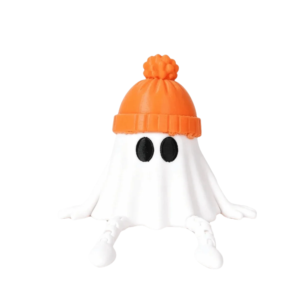 3D Printed Ghost Ornament Figurines Articulated Desktop Size Halloween Pumpkin Decorations Movable Parts Removable Joints
